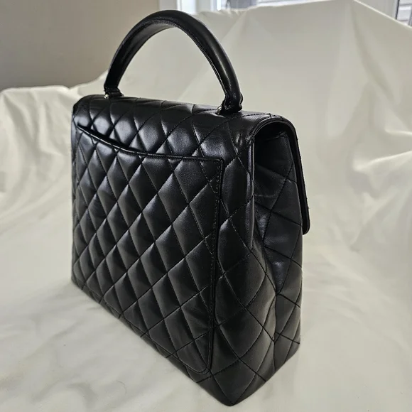 Chanel Black Quilted Leather Shoulder Bag Silver Hardware​Authentic Vintage Chan - Picture 5 of 12
